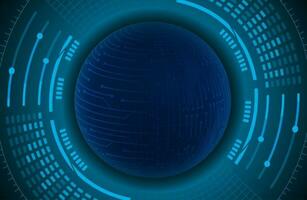 Modern Holographic Globe on Technology Background vector