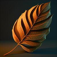 Tropical leaf on dark background. illustration. Eps 10, Image photo