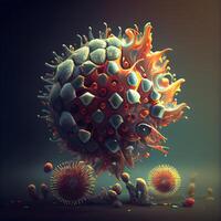 coronavirus 2019-nCoV. 3d ilustración, ai generativo imagen foto