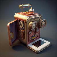 3d rendering of a computer and a mobile phone. 3d illustration., Image photo