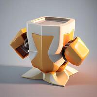 café taza con café frijol adentro. 3d ilustración., ai generativo imagen foto