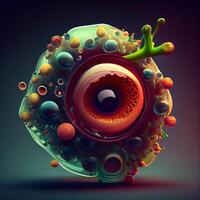 Futuristic eye. 3d illustration. 3d rendering., Image photo