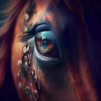 Eye of a horse. 3D rendering. 3D illustration., Image photo