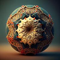 3d render of abstract fractal ball, computer generated abstract background, Image photo