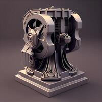 3d rendering of a vintage movie camera on a dark background., Image photo