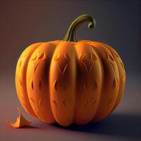 Pumpkin on a dark background. 3d render illustration., Image photo