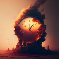 Conceptual image of time is running out. Time is running out concept, Image photo