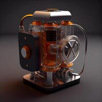 3d rendering of an old movie projector on a black background., Image photo