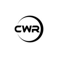 CWR letter logo design in illustration. Vector logo, calligraphy designs for logo, Poster, Invitation, etc.