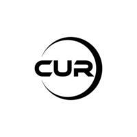 CUR letter logo design in illustration. Vector logo, calligraphy designs for logo, Poster, Invitation, etc.