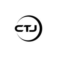 CTJ letter logo design in illustration. Vector logo, calligraphy designs for logo, Poster, Invitation, etc.