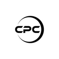 CPC letter logo design in illustration. Vector logo, calligraphy designs for logo, Poster, Invitation, etc.