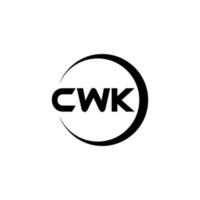 cwk letra logo diseño en ilustración. vector logo, caligrafía diseños para logo, póster, invitación, etc.