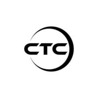 CTC letter logo design in illustration. Vector logo, calligraphy designs for logo, Poster, Invitation, etc.