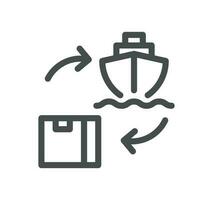 Logistics related icon outline and linear vector. vector