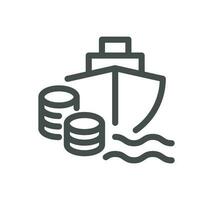 Logistics related icon outline and linear vector. vector