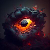 Eye of the devil. 3D rendering, 3D illustration., Image photo