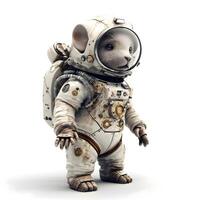 Astronaut in spacesuit on white background. 3d illustration, Image photo