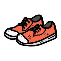 doodle illustration of a pair of sneakers on isolated background vector