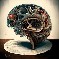 Human internal organs. Anatomical model of the human body. 3D rendering, Image photo