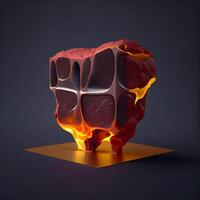 Abstract 3d rendering of the shape of a human body in fire., Image photo