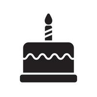 cumpleaños pastel icono vector en plano estilo