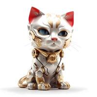 3D rendering of a cartoon robot with a sad expression on his face., Image photo