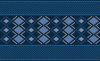 Crochet pattern, Vector cross stitch jacquard background, Knitted ethnic concept zigzag style