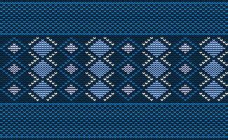 Crochet pattern, Vector cross stitch jacquard background, Knitted ethnic concept zigzag style