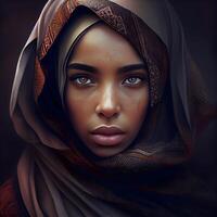 Portrait of a beautiful muslim woman with hijab. Beauty, fashion., Image photo