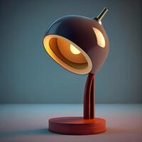 3D render of a table lamp on a dark background with shadow, Image photo