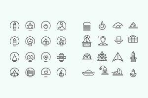 Line art icons and symbols Create sets of minimalist line art icons and symbols for various industries and themes vector