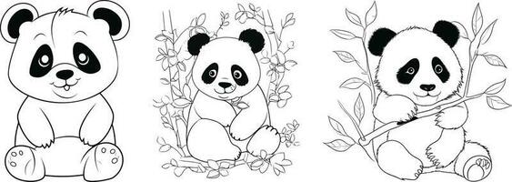 un dibujo de pandas y el palabras pandas vector