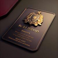 Luxury gold passport on a black background. 3d rendering, Ai Generative Image photo