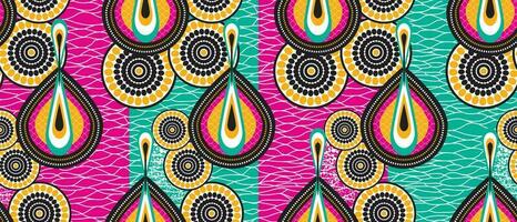 African wax print pattern. seamless beautiful Kitenge, chitenge, dutch wax, and Angara style. fashion design in colorful. geometric abstract water drop pattern. African Wax Print Fabric. vector