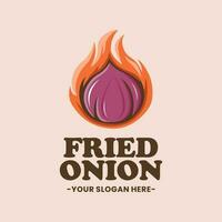 fried red onion logo vector