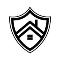 Shield real estate logo, Security real estate logo vector