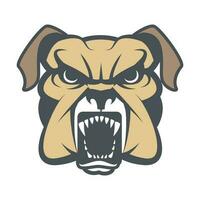 Confidence Angry Dog Breed Character Logo - Bulldog vector