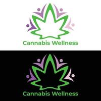 canabis bienestar cbd productos logo, cáñamo logo, bienestar y sano natural logo vector