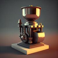 Vintage coffee grinder on a dark background. 3d rendering, Image photo