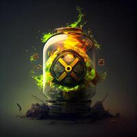 Futuristic gas burner with a skull inside, 3d rendering, Image photo