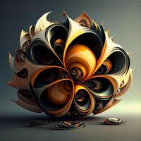 3d resumen fractal ilustración para creativo diseño mira me gusta un flor, ai generativo imagen foto