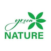 green leaves nature logo, symbol, icon, illustration, vector, template, design vector