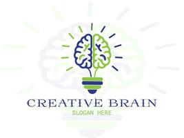 creativo cerebro logo Víctor temlate vector