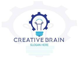 creativo cerebro logo Víctor temlate vector