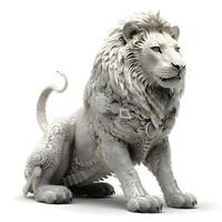 lion statue on a white background. 3d illustration. Isolate, Image photo