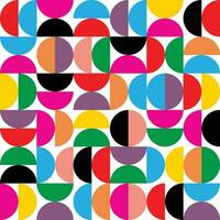 Geometric circle shape colored bauhaus style swiss banner pattern. vector