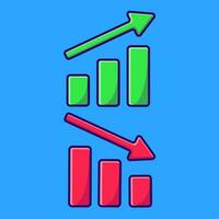 Up And Down Graph Statistic Cartoon Vector Icons Illustration. Flat Cartoon Concept. Suitable for any creative project.