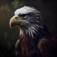 Bald Eagle on a dark background. 3d rendering. Computer digital drawing., Image photo