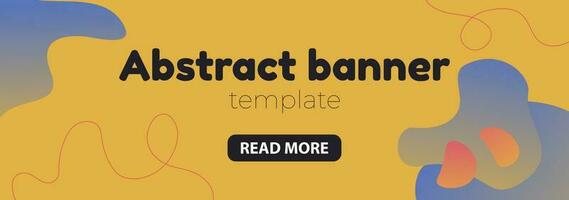 Colorful abstract banner template with liquid fluid shapes for business design. Vector illustration